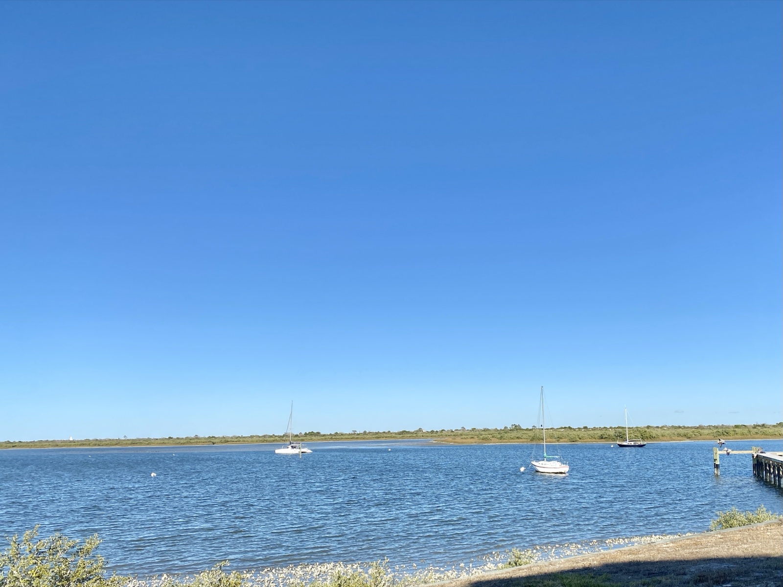 Calm waters of Salt Run estuary at Anastasia Island, St. Augustine