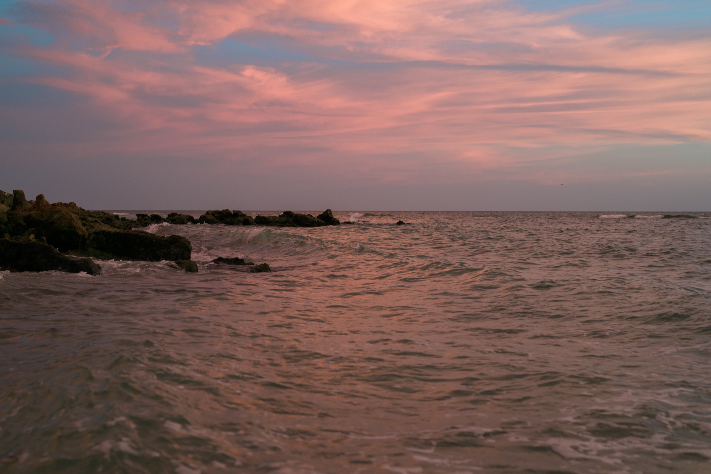 Undeveloped shoreline at Caspersen Beach in Venice at golden hour