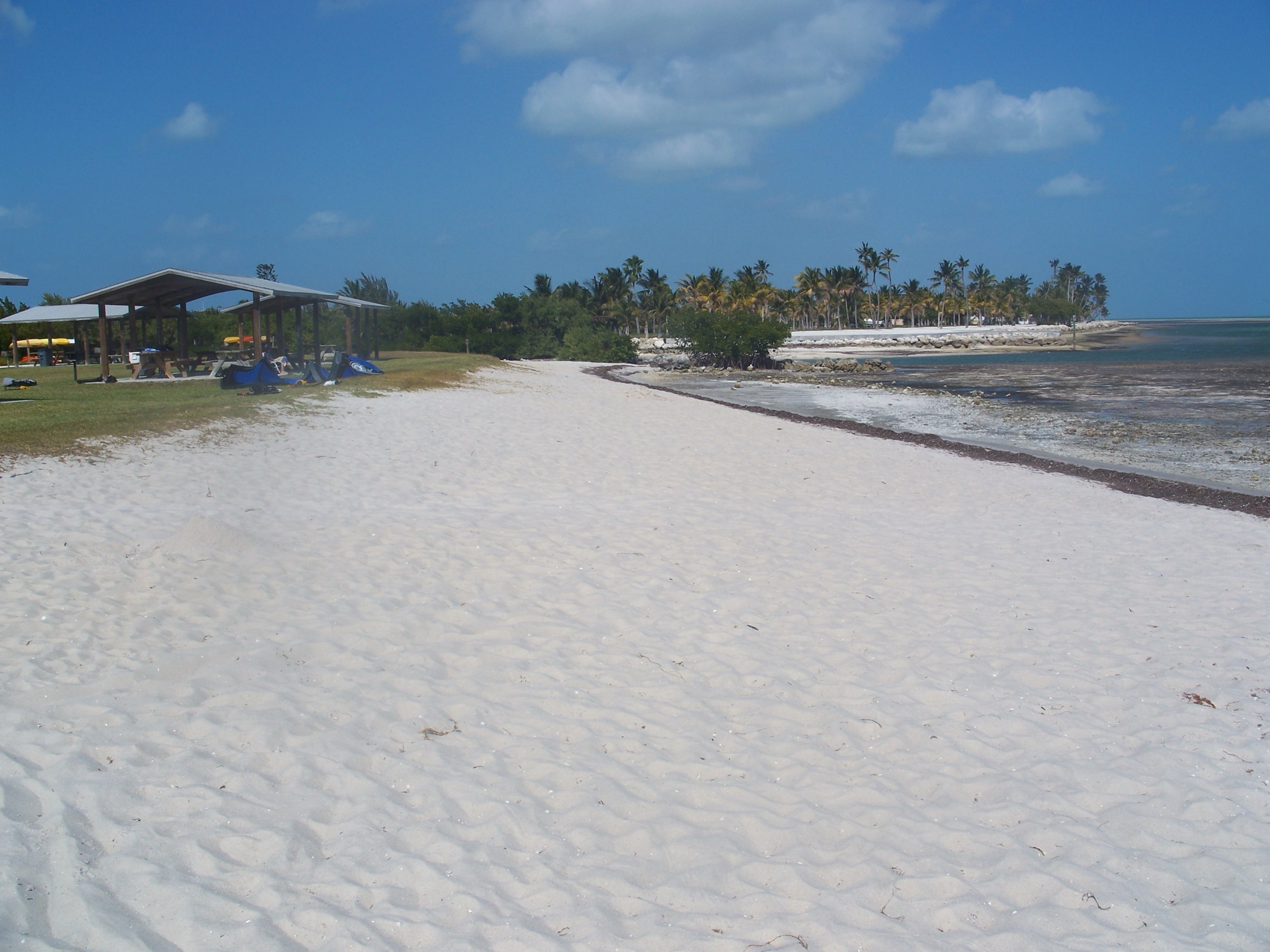 The uncrowded beach and shoreline at Curry Hammock State Park