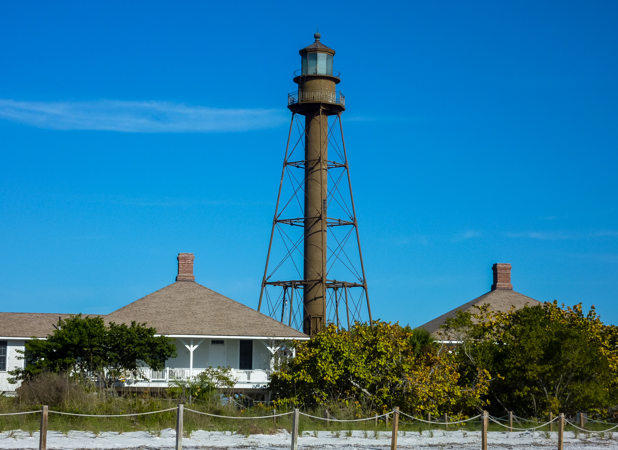 El histórico faro de Sanibel Island en la costa del Golfo, suroeste de Florida